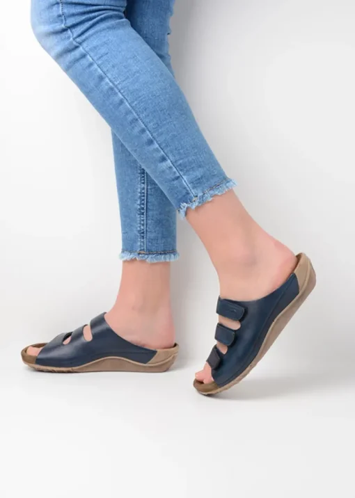 Nomad - blauw leer
