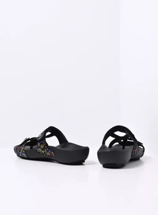 O'Connor - zwart/multi flower nubuck