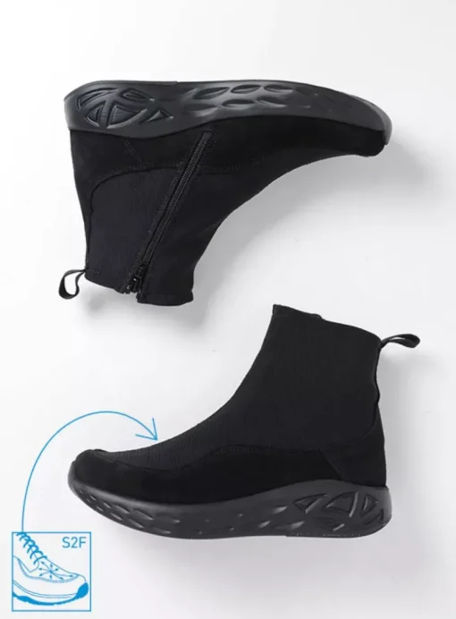 Rebound S2F - zwart stretch suede