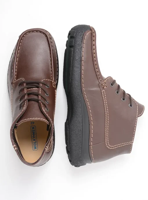 Roll Moc Men - bruin leer