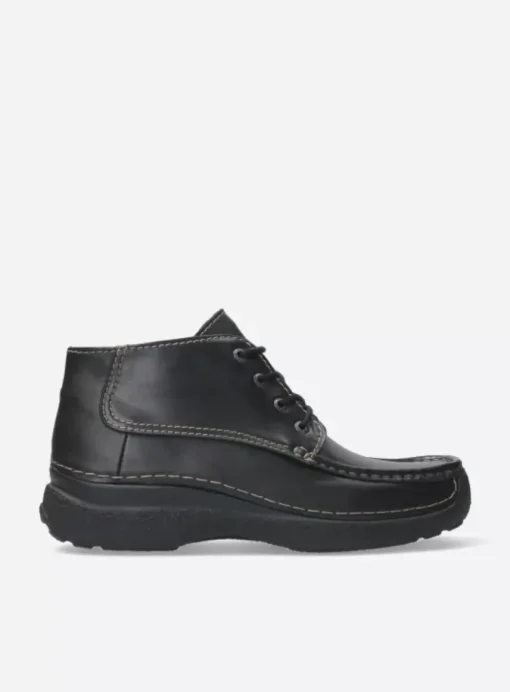 Roll Moc Men - zwart leer
