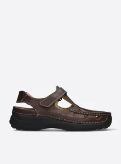 Roll Sandal Men - bruin leer