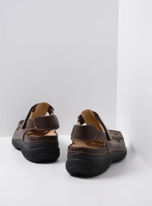 Roll Sandal Men - bruin leer
