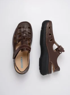 Roll Sandal Men - bruin leer