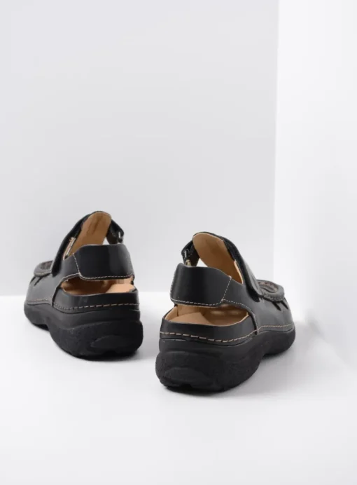 Roll Sandal Men - zwart leer