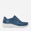 Roll Shoe - blauw effectleer