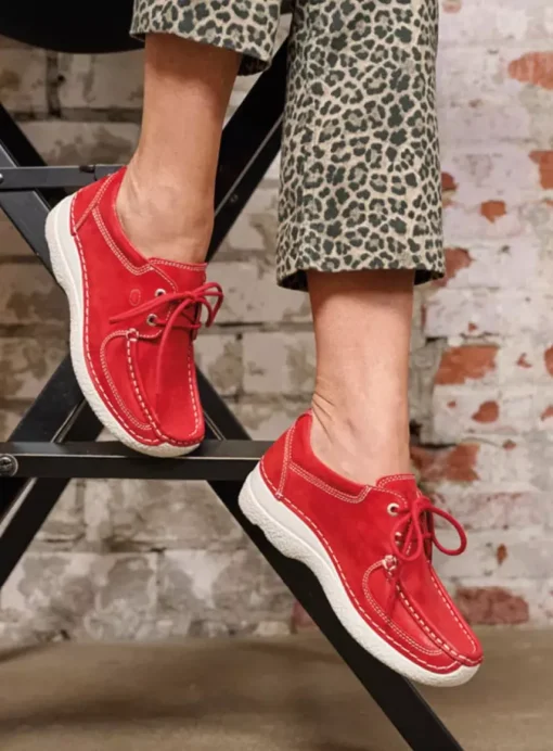 Roll Shoe - rood effectleer
