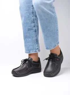 Roll Shoe - zwart leer
