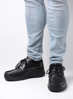 Roll Shoe Men - zwart leer
