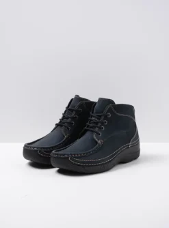Roll Shoot - blauw nubuck