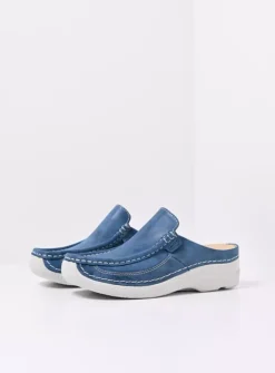 Roll Slide - blauw effectleer