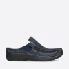 Roll Slide - blauw nubuck