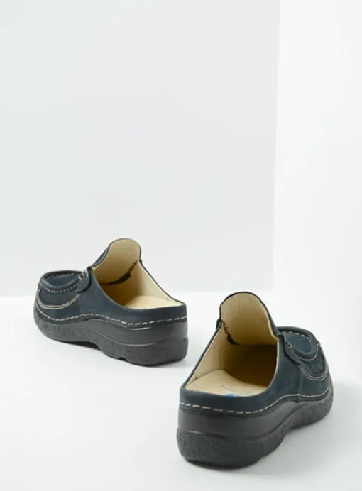 Roll Slide - blauw nubuck