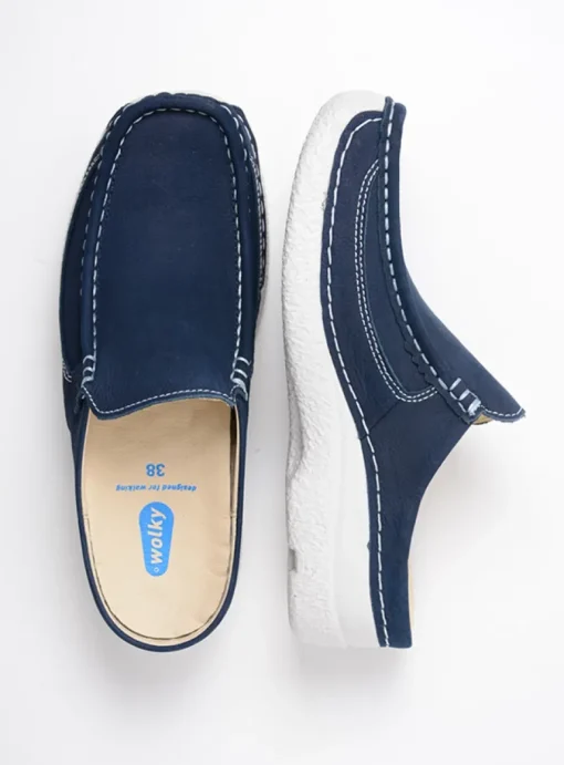 Roll Slide - denim nubuck