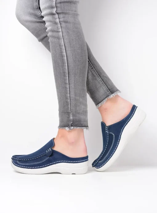 Roll Slide - denim nubuck