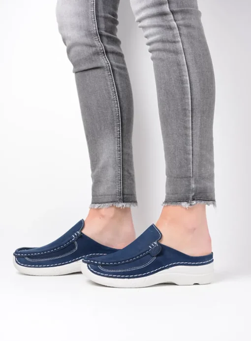 Roll Slide - denim nubuck