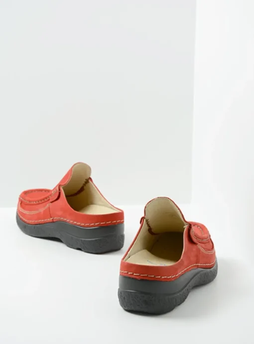 Roll Slide - donkerrood nubuck