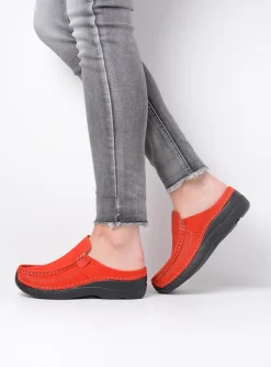 Roll Slide - donkerrood nubuck