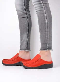 Roll Slide - donkerrood nubuck