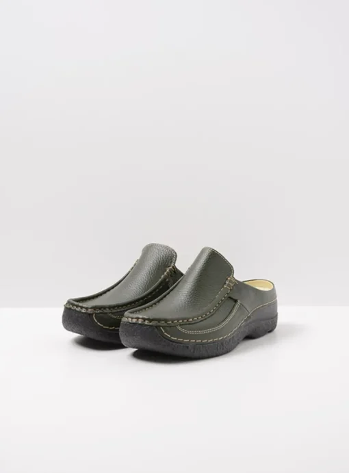 Roll Slide - forestgroen leer