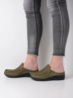 Roll Slide - pesto groen nubuck