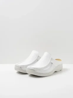 Roll Slide - wit leer