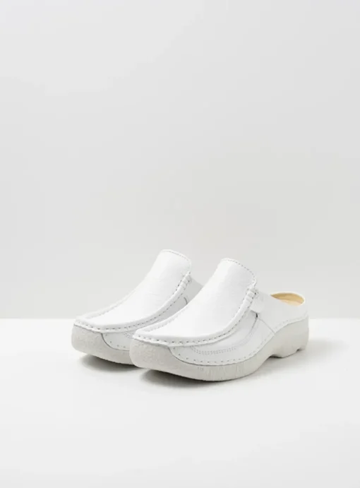 Roll Slide - wit leer