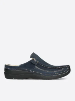 Roll Slide men - blauw nubuck