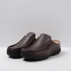 Roll Slide men - bruin leer
