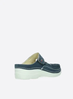 Roll Slipper - denim nubuck