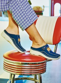 Roll Slipper - denim nubuck