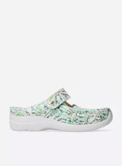 Roll Slipper - gebroken wit/groen nubuck