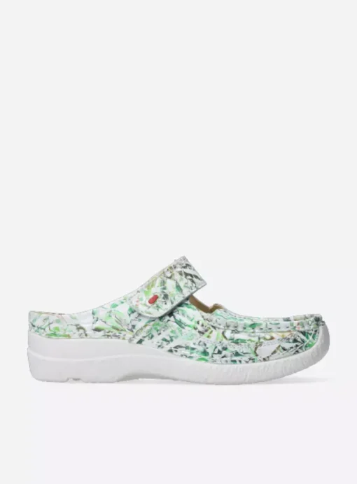 Roll Slipper - gebroken wit/groen nubuck