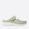 Roll Slipper - lichtgroen nubuck