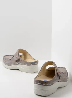 Roll Slipper - taupe flower