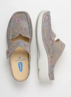 Roll Slipper - taupe flower