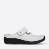 Roll Slipper - wit/zwart leer
