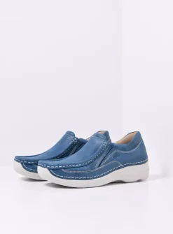 Roll Sneaker - blauw effectleer