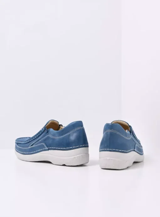 Roll Sneaker - blauw effectleer