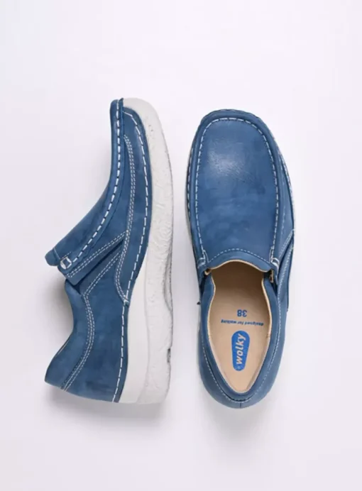 Roll Sneaker - blauw effectleer