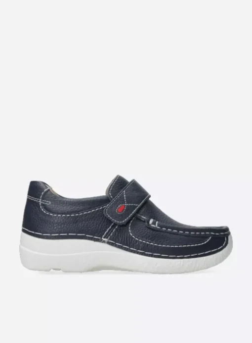 Roll Strap - blauw leer