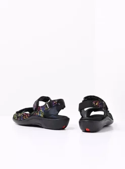Salvia - zwart/multi flower nubuck