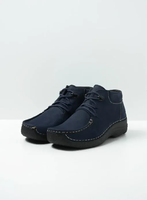 Seamy Moc - blauw nubuck