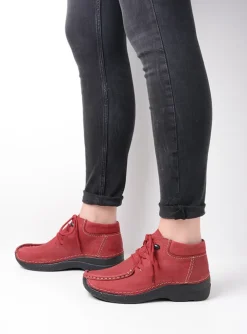 Seamy Moc - bordeauxrood nubuck