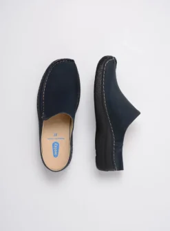 Seamy Slide - blauw nubuck