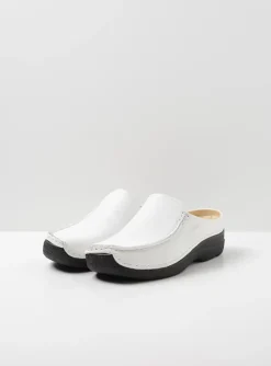 Seamy Slide - wit geprint leer