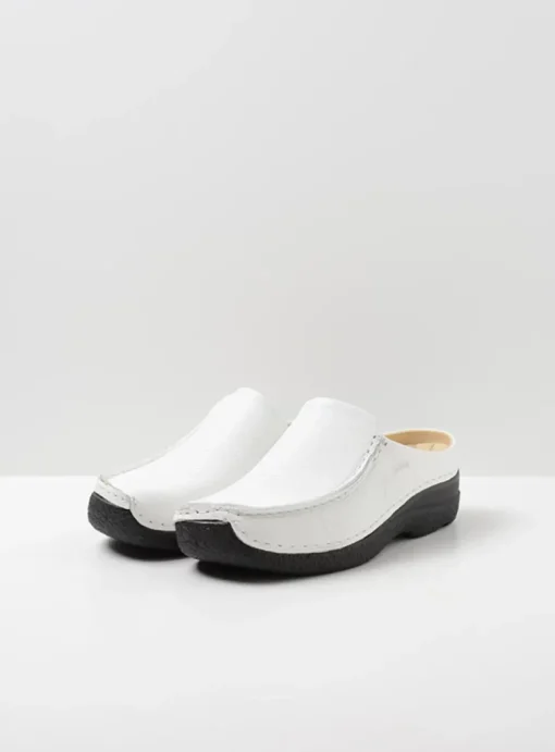 Seamy Slide - wit geprint leer