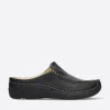 Seamy Slide - zwart geprint leer