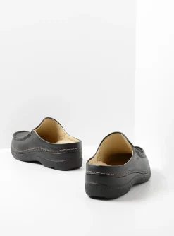 Seamy Slide - zwart geprint leer