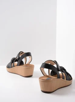 Sisal - zwart leer